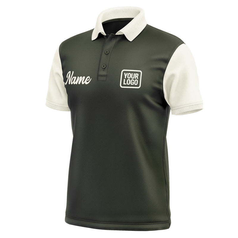 Custom Olive Cream Short-Sleeve Polo Shirt PO020303B103