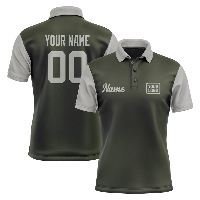 Custom Olive Gray Short-Sleeve Polo Shirt PO020404B104