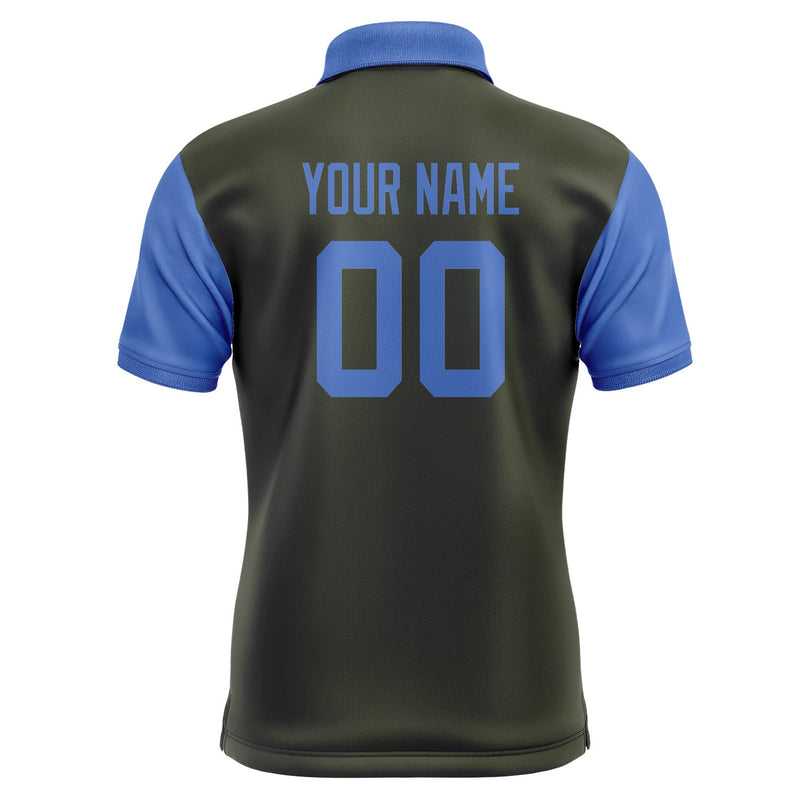 Custom Olive Sky Blue Short-Sleeve Polo Shirt PO020909B109