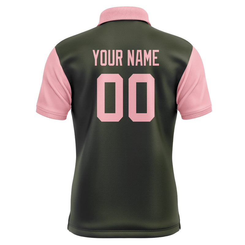 Custom Olive Light Pink Short-Sleeve Polo Shirt PO022121B121