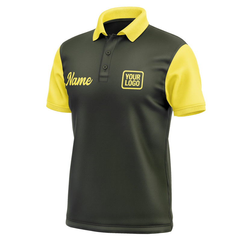 Custom Olive Light Yellow Short-Sleeve Polo Shirt PO022626B126