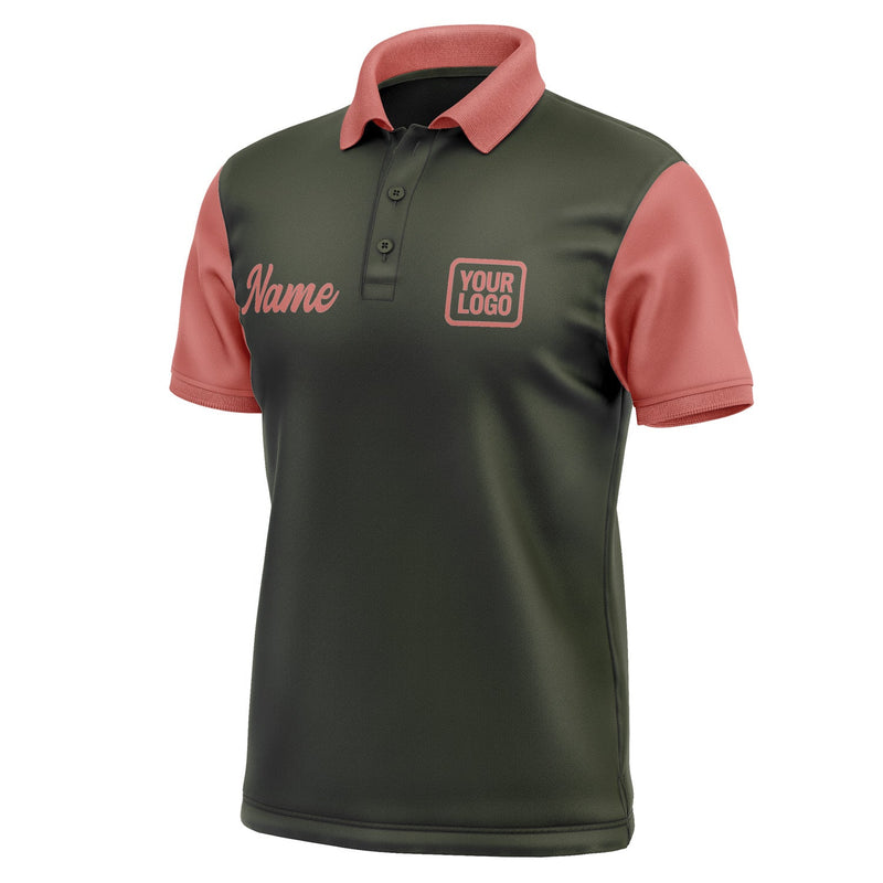 Custom Olive Copper Rose Short-Sleeve Polo Shirt PO022929B129