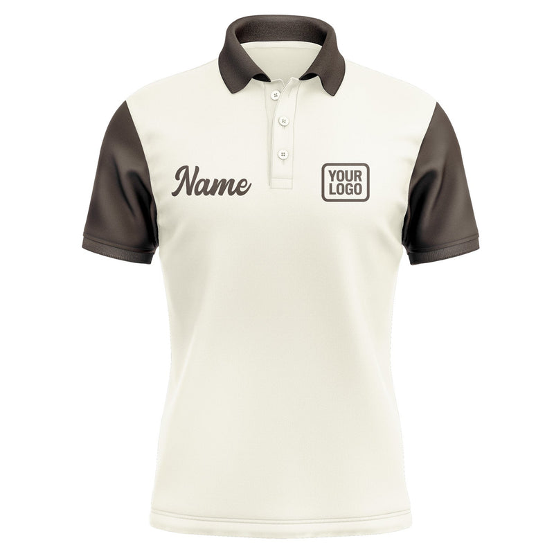 Custom Cream Brown Short-Sleeve Polo Shirt PO030101B101