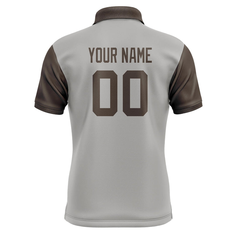 Custom Gray Brown Short-Sleeve Polo Shirt PO040101B101
