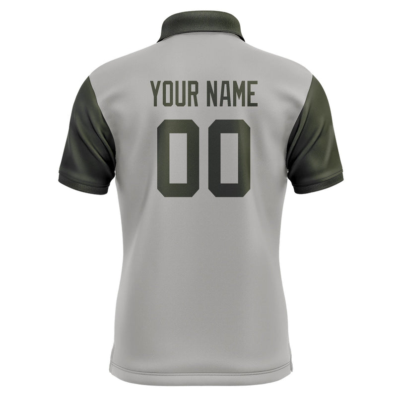 Custom Gray Olive Short-Sleeve Polo Shirt PO040202B102