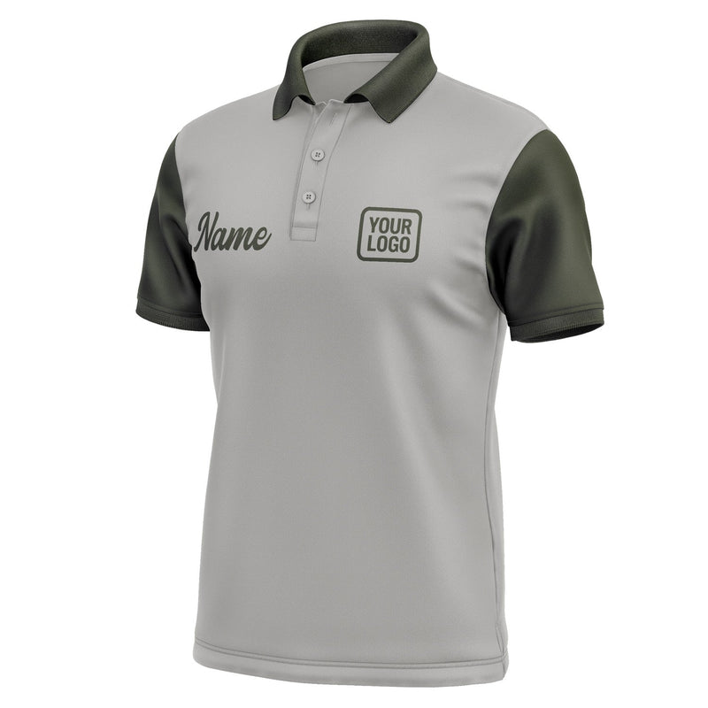 Custom Gray Olive Short-Sleeve Polo Shirt PO040202B102