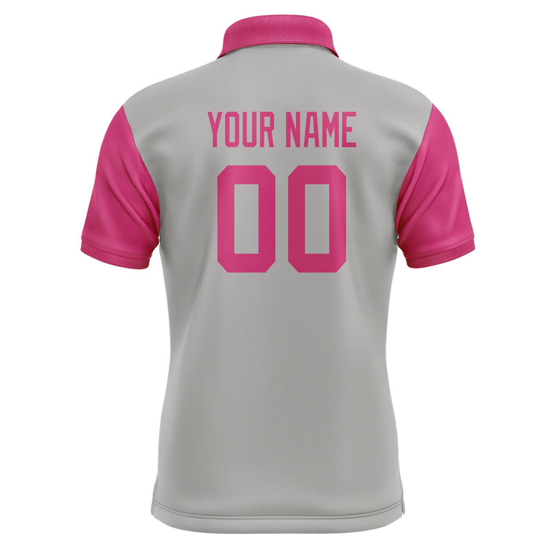 Custom Gray Pink Short-Sleeve Polo Shirt PO041313B113