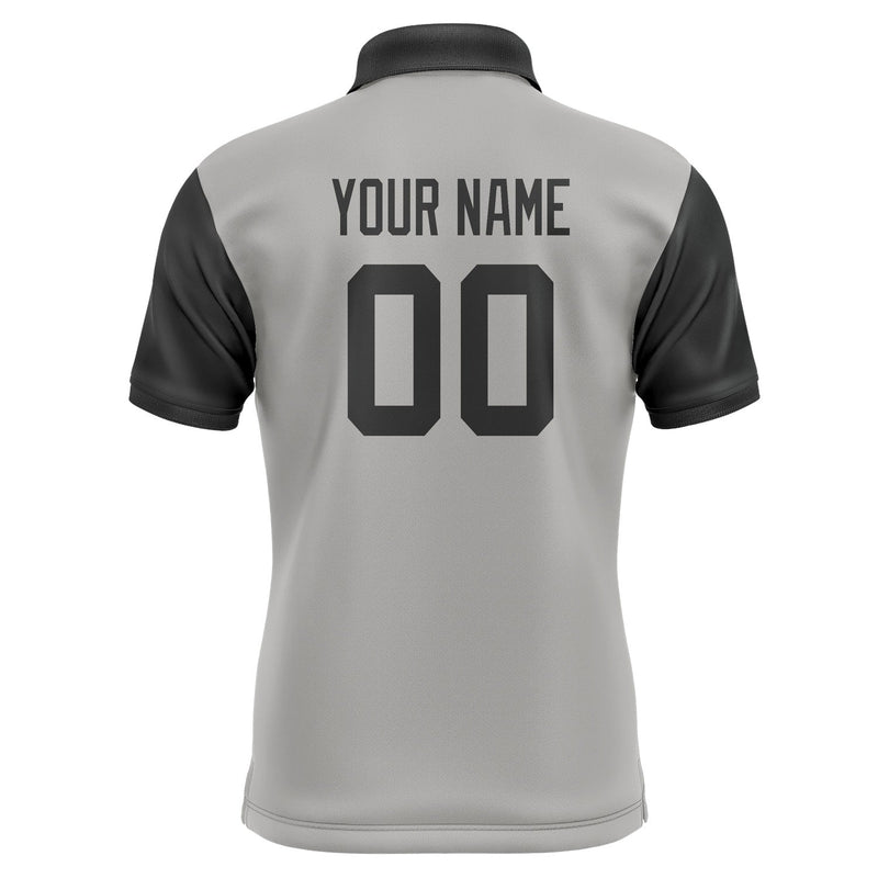 Custom Gray Black Short-Sleeve Polo Shirt PO041717B117