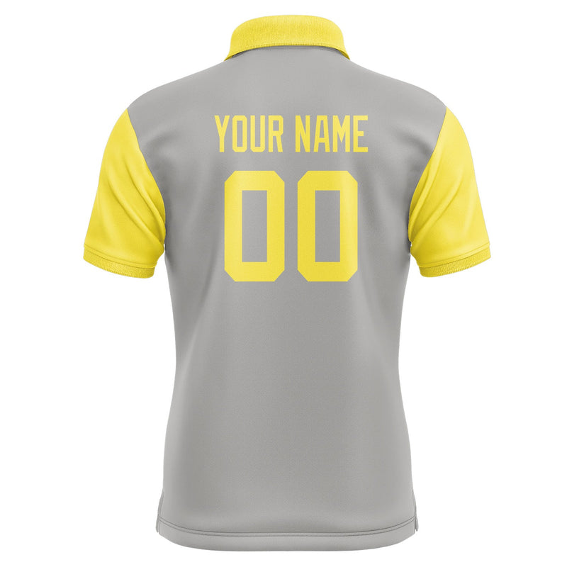 Custom Gray Light Yellow Short-Sleeve Polo Shirt PO042626B126