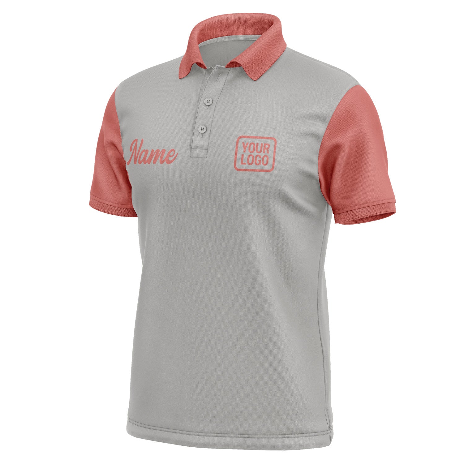 Custom Gray Copper Rose Short-Sleeve Polo Shirt PO042929B129