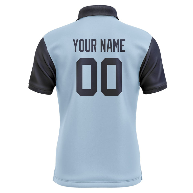 Custom Light Blue Navy Short-Sleeve Polo Shirt PO081111B111