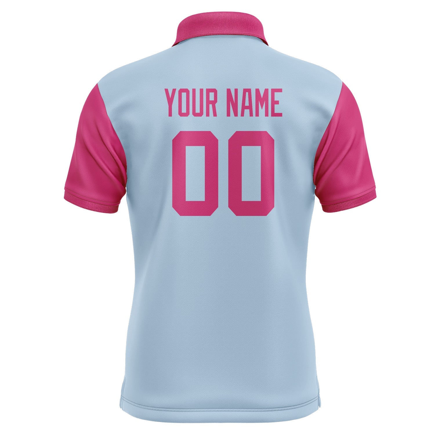 Custom Light Blue Pink Short-Sleeve Polo Shirt PO081313B113