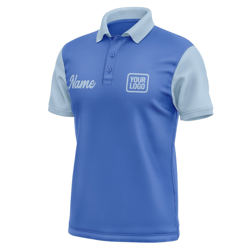 Custom Sky Blue Light Blue Short-Sleeve Polo Shirt PO090808B108