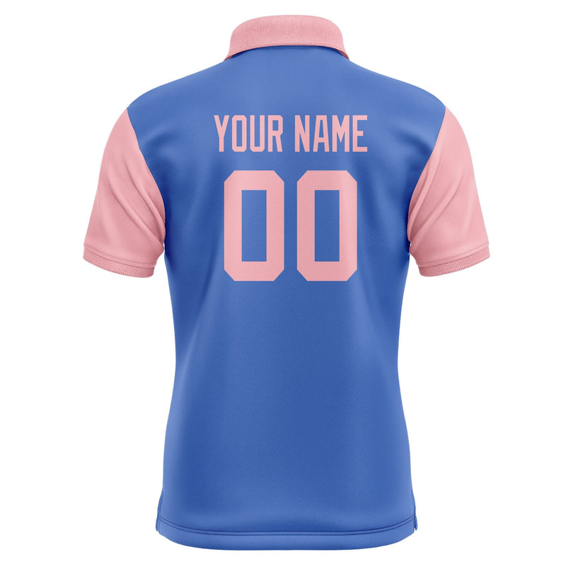 Custom Sky Blue Light Pink Short-Sleeve Polo Shirt PO092121B121