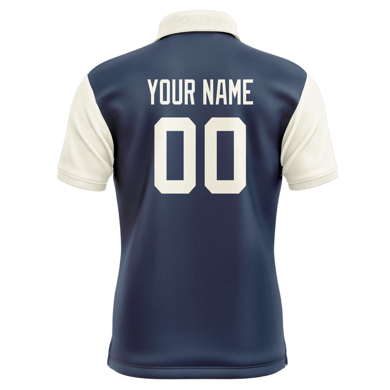Custom Blue Cream Short-Sleeve Polo Shirt PO100303B103