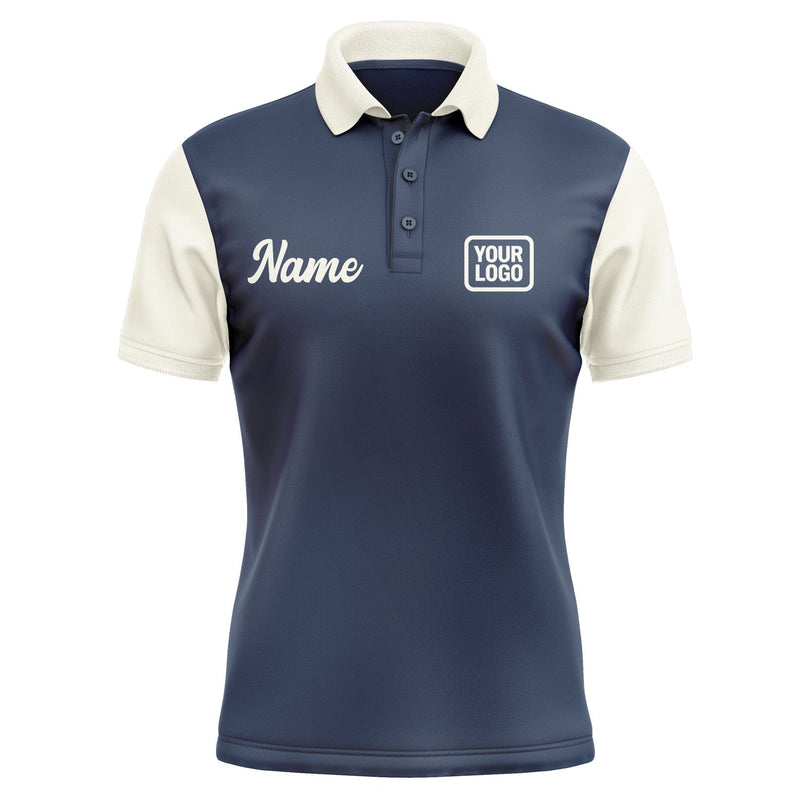 Custom Blue Cream Short-Sleeve Polo Shirt PO100303B103