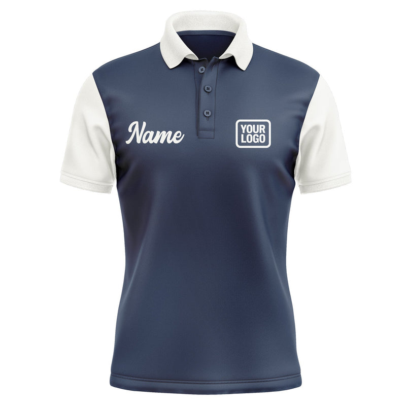 Custom Blue White Short-Sleeve Polo Shirt PO101818B118
