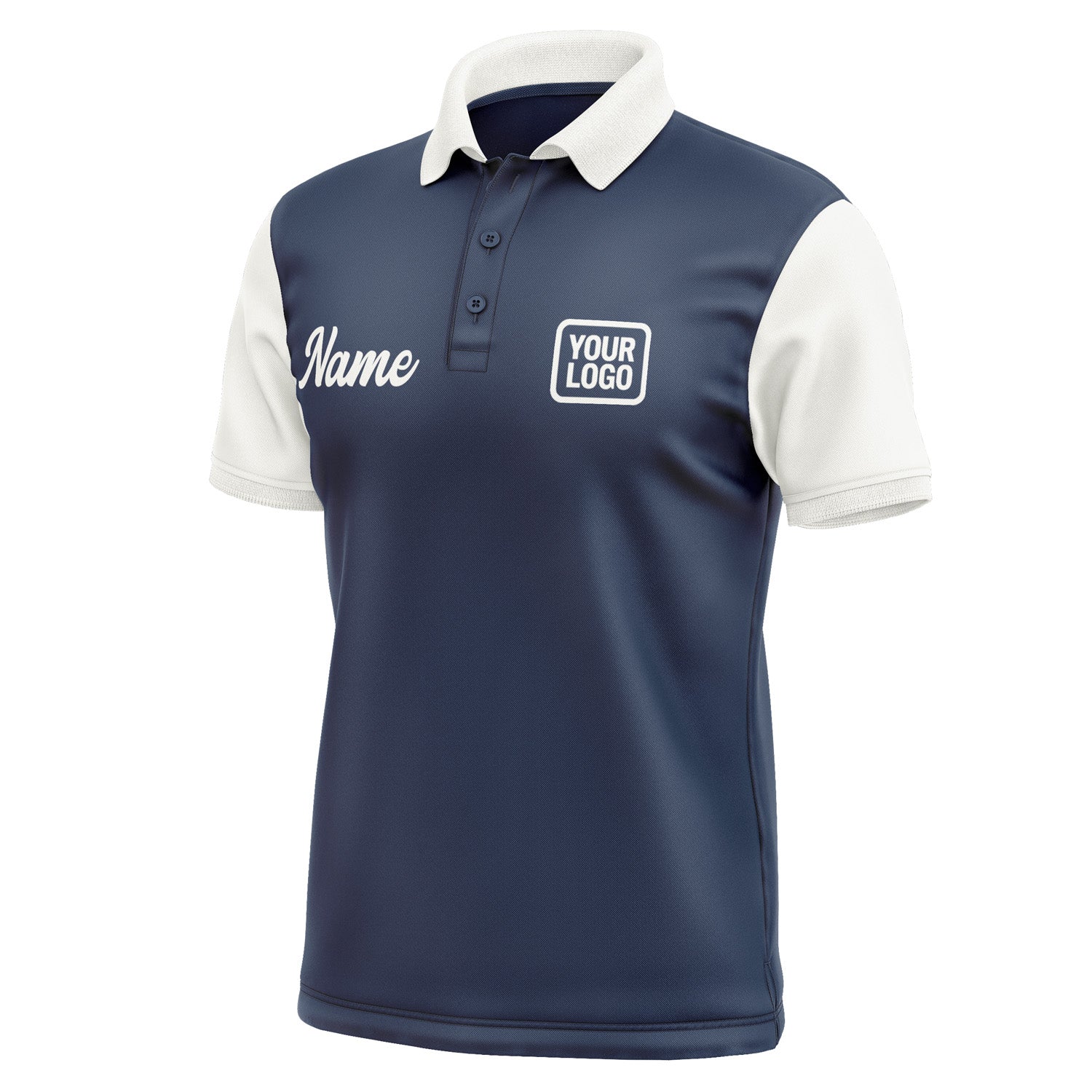 Custom Blue White Short-Sleeve Polo Shirt PO101818B118
