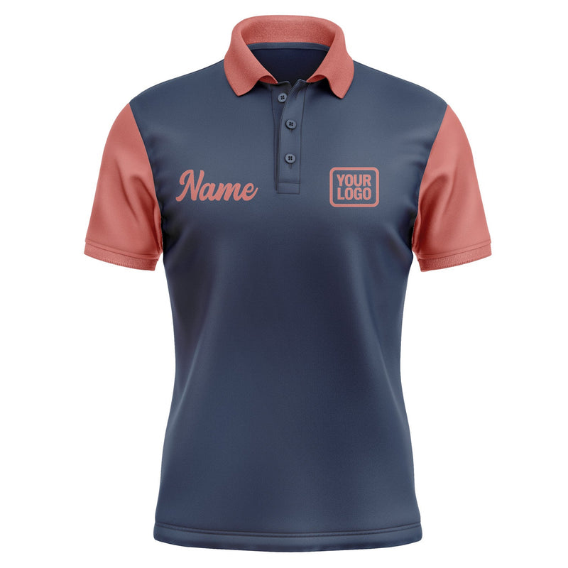 Custom Blue Copper Rose Short-Sleeve Polo Shirt PO102929B129