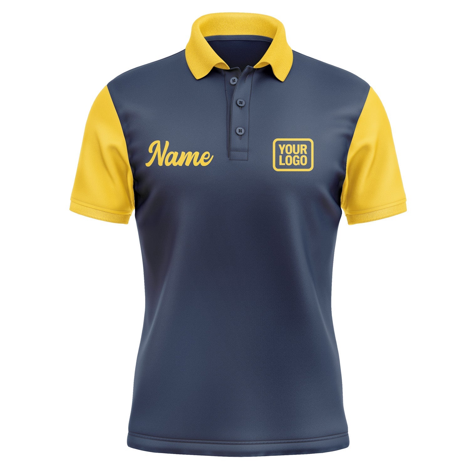 Custom Blue Gold Short-Sleeve Polo Shirt PO103030B130