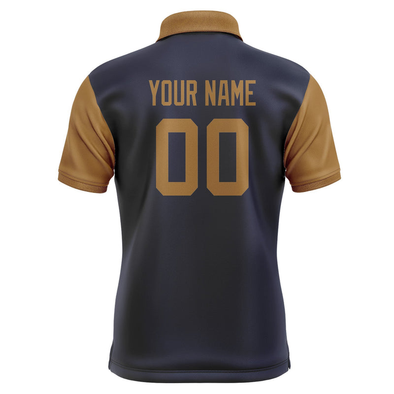 Custom Navy Khaki Short-Sleeve Polo Shirt PO112222B122