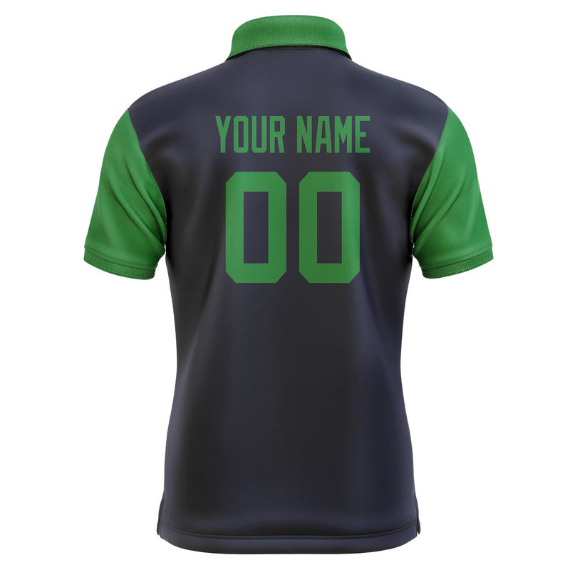 Custom Navy Emerald Green Short-Sleeve Polo Shirt PO112424B124