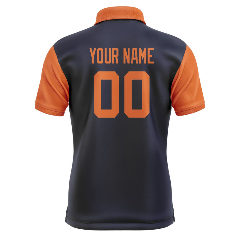 Custom Navy Orange Short-Sleeve Polo Shirt PO112828B128