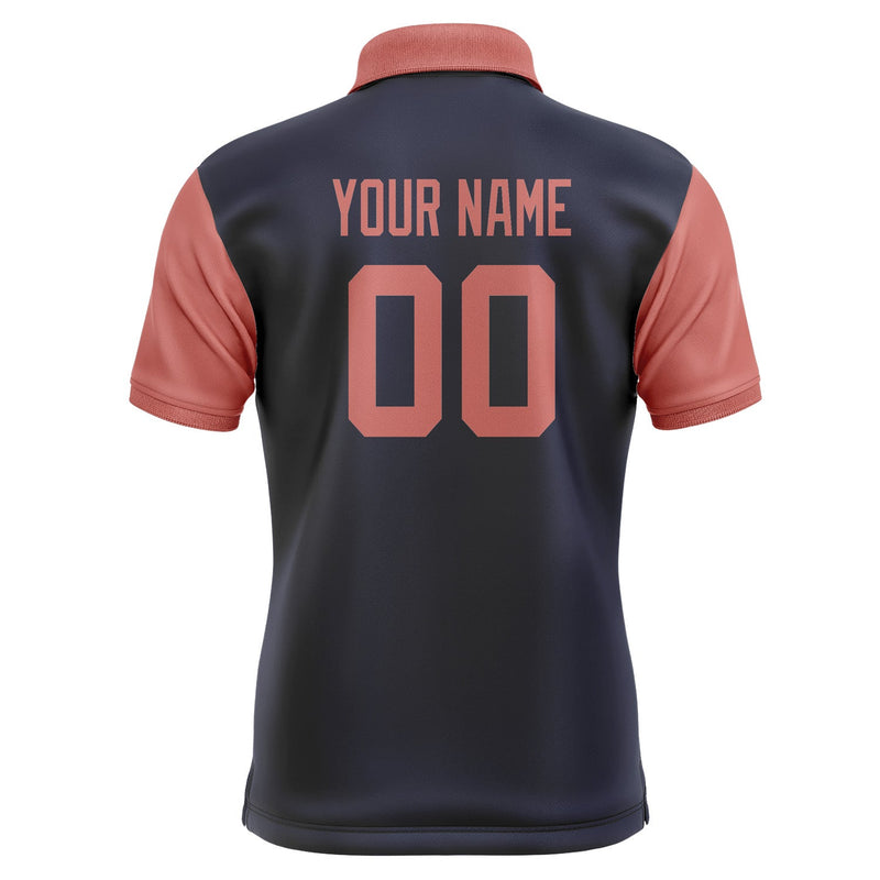 Custom Navy Copper Rose Short-Sleeve Polo Shirt PO112929B129