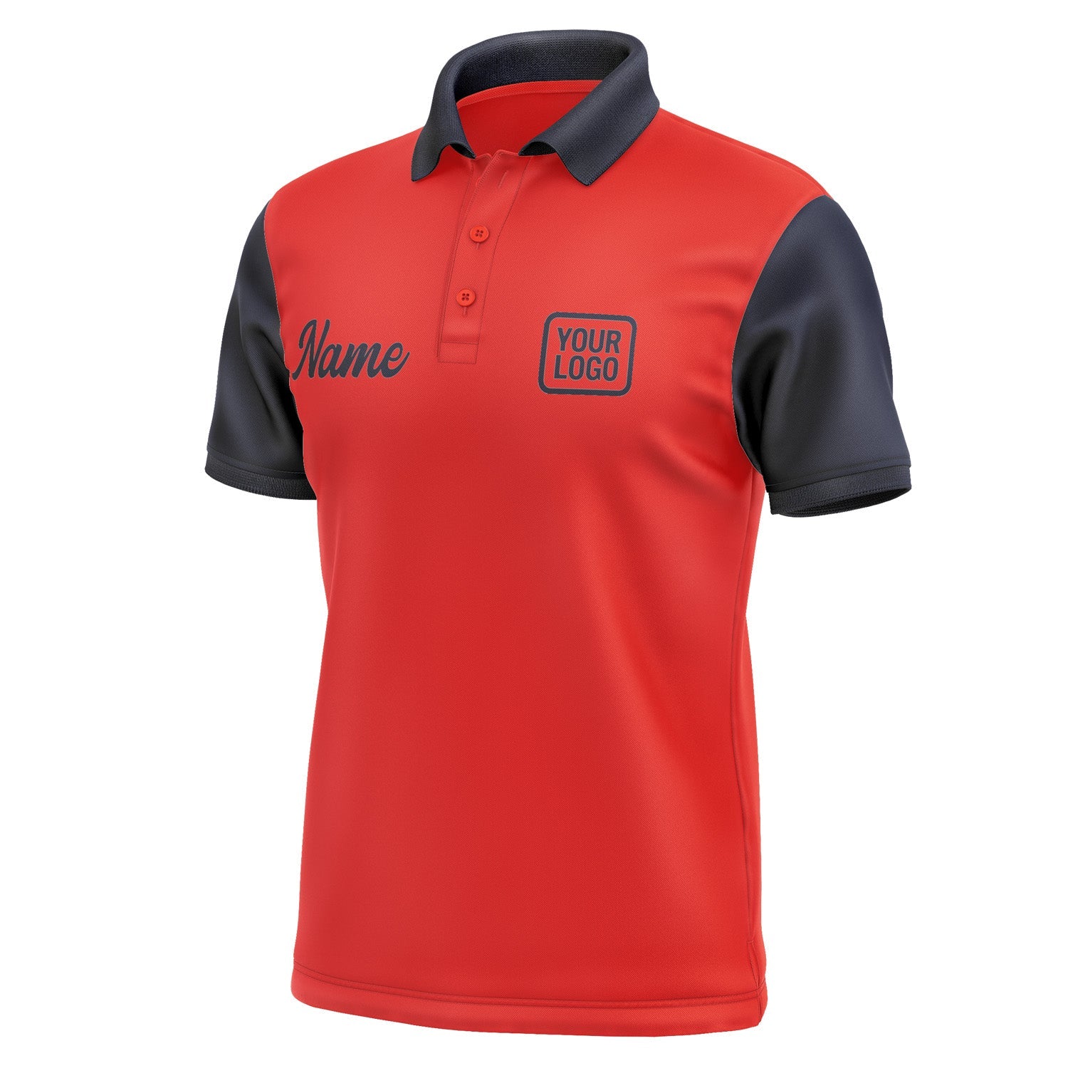 Custom Orange Red Navy Short-Sleeve Polo Shirt PO121111B111