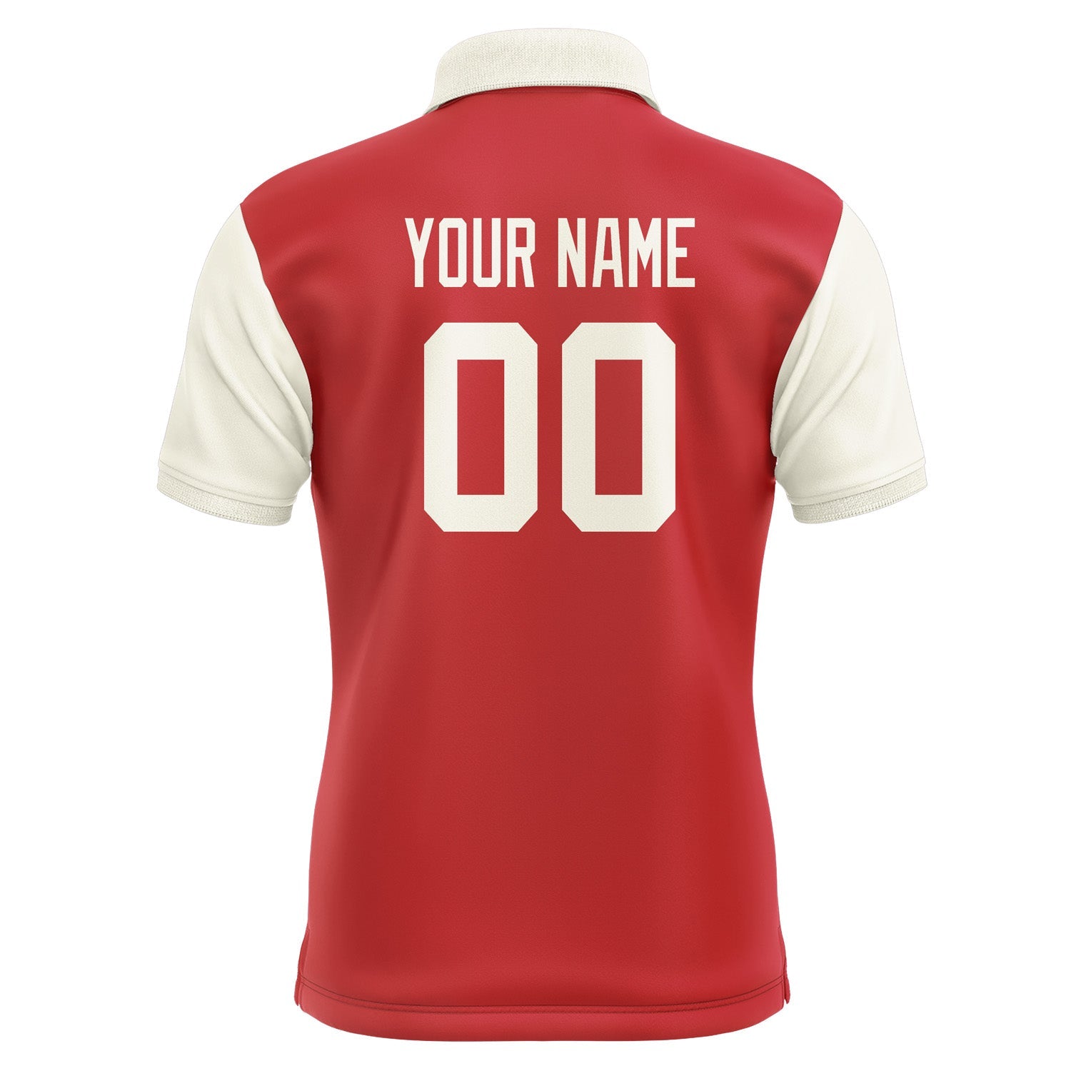 Custom Red Cream Short-Sleeve Polo Shirt PO140303B103