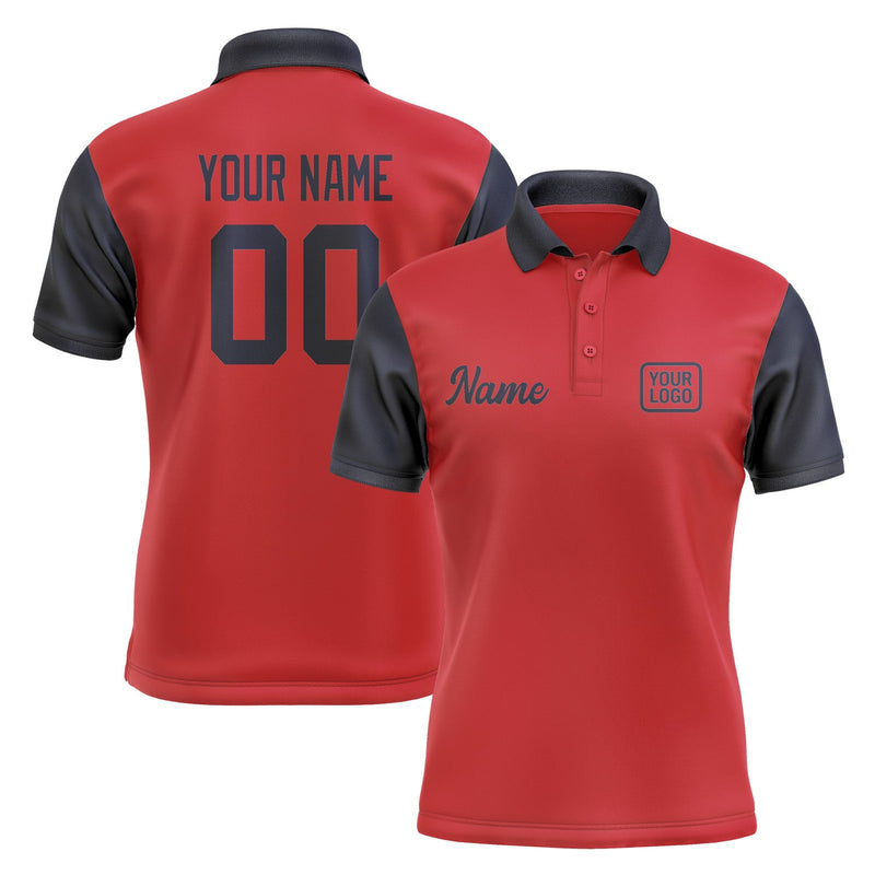 Custom Red Navy Short-Sleeve Polo Shirt PO141111B111