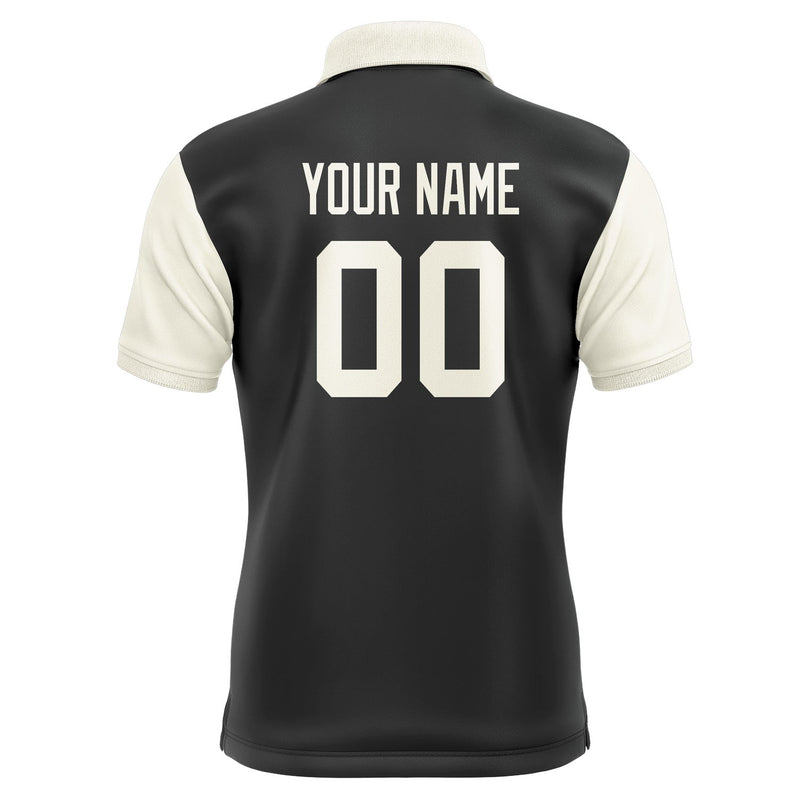 Custom Black Cream Short-Sleeve Polo Shirt PO170303B103