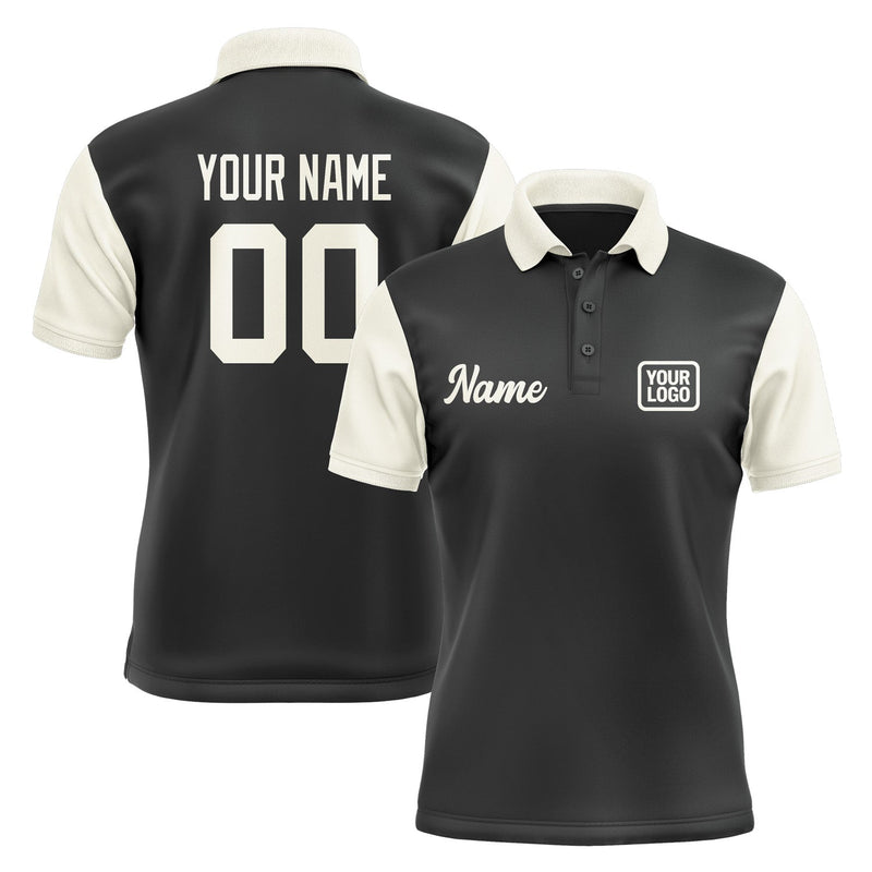 Custom Black Cream Short-Sleeve Polo Shirt PO170303B103