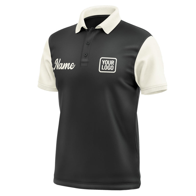 Custom Black Cream Short-Sleeve Polo Shirt PO170303B103