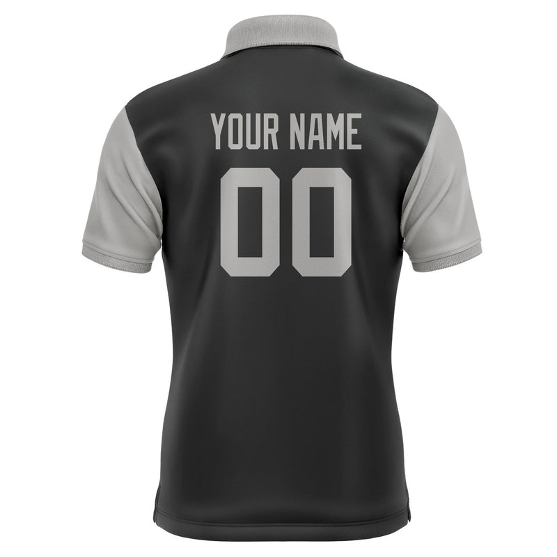 Custom Black Gray Short-Sleeve Polo Shirt PO170404B104