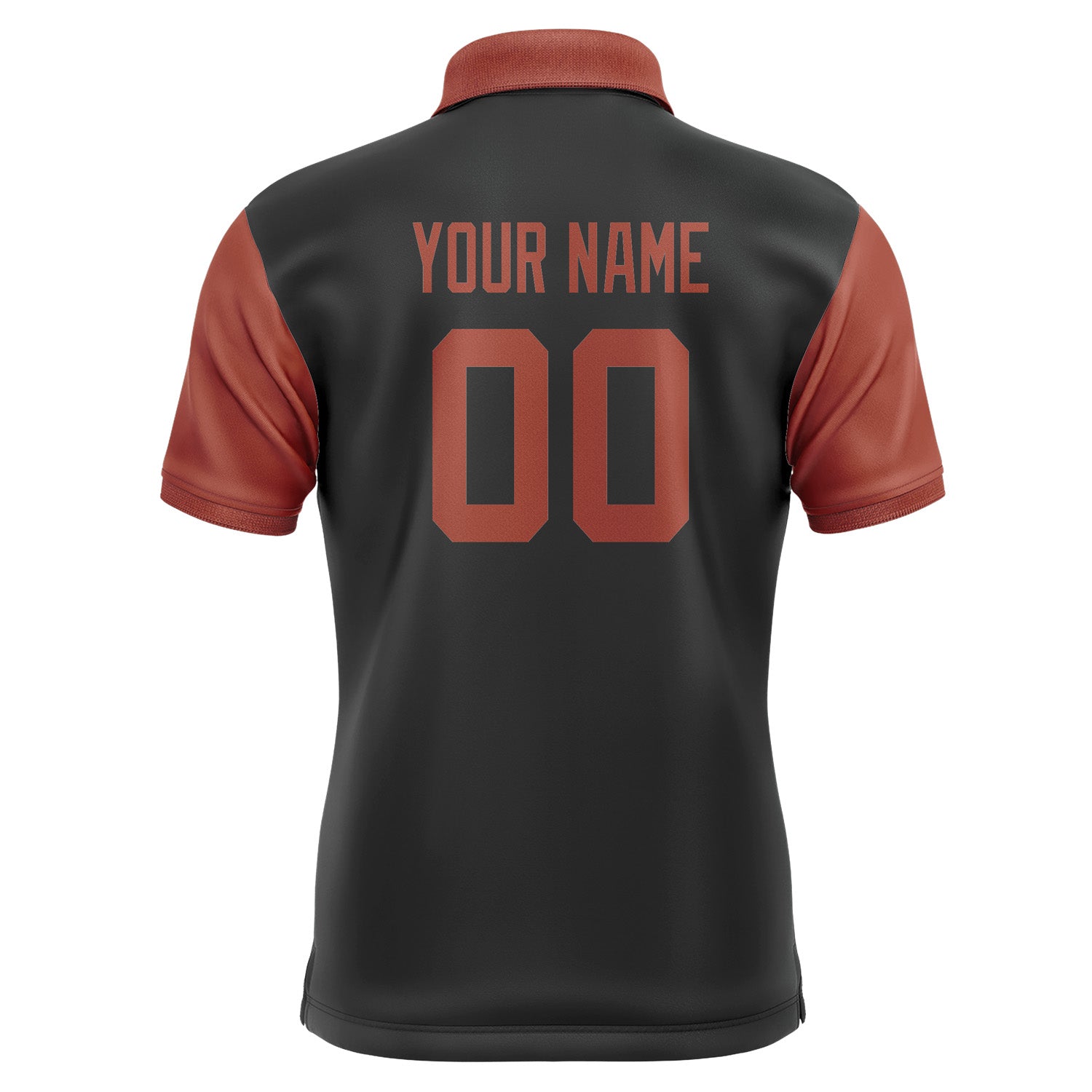 Custom Black Coral Red Short-Sleeve Polo Shirt PO171616B116