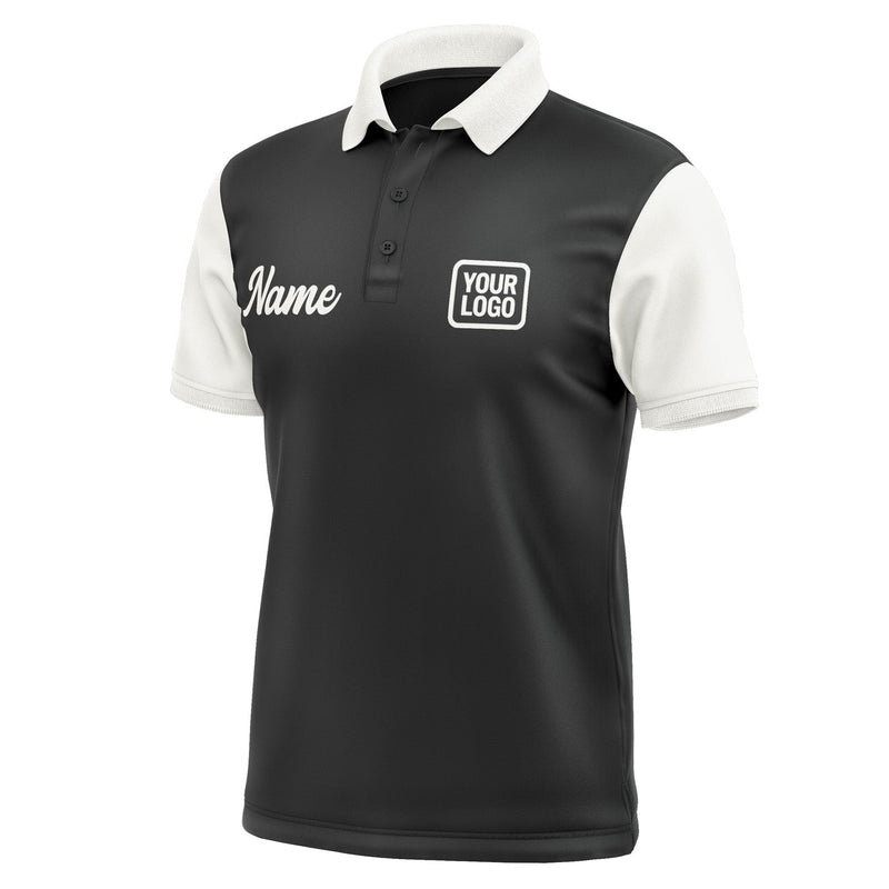 Custom Black White Short-Sleeve Polo Shirt PO171818B118