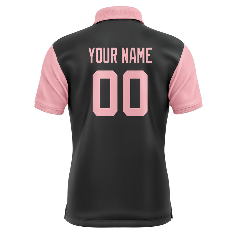 Custom Black Light Pink Short-Sleeve Polo Shirt PO172121B121