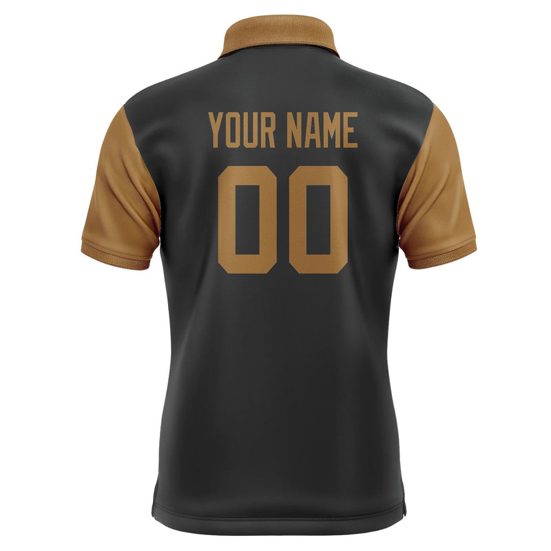 Custom Black Khaki Short-Sleeve Polo Shirt PO172222B122