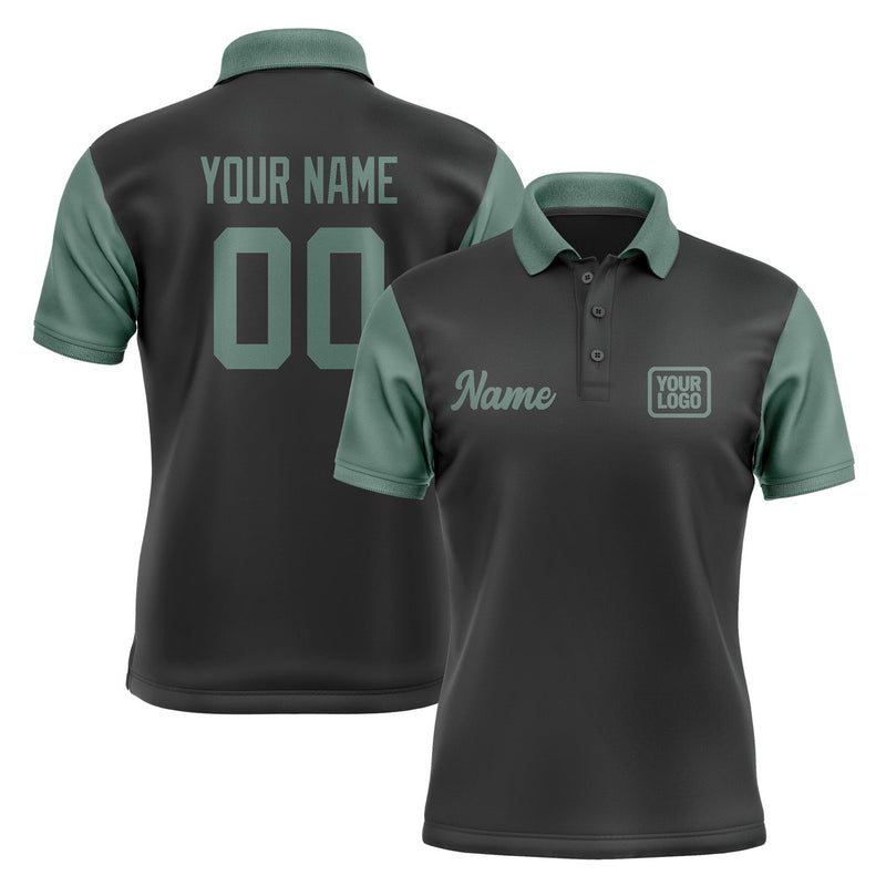 Custom Black Blue Green Short-Sleeve Polo Shirt PO172727B127