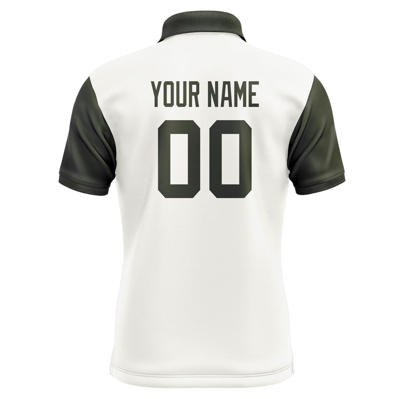 Custom White Olive Short-Sleeve Polo Shirt PO180202B102