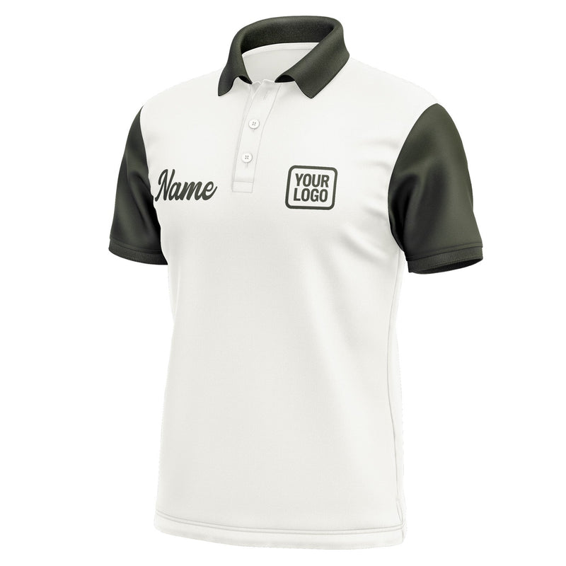 Custom White Olive Short-Sleeve Polo Shirt PO180202B102