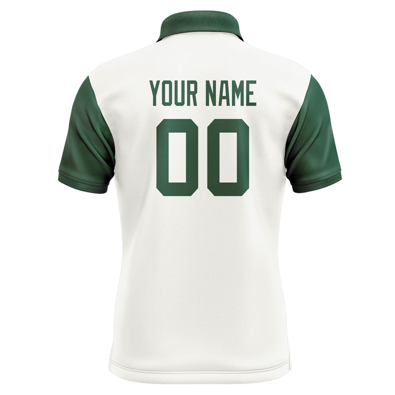Custom White Green Short-Sleeve Polo Shirt PO180505B105