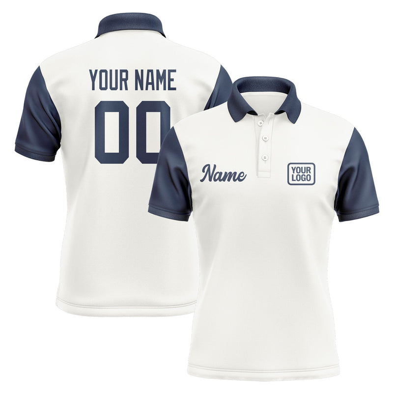 Custom White Blue Short-Sleeve Polo Shirt PO181010B110