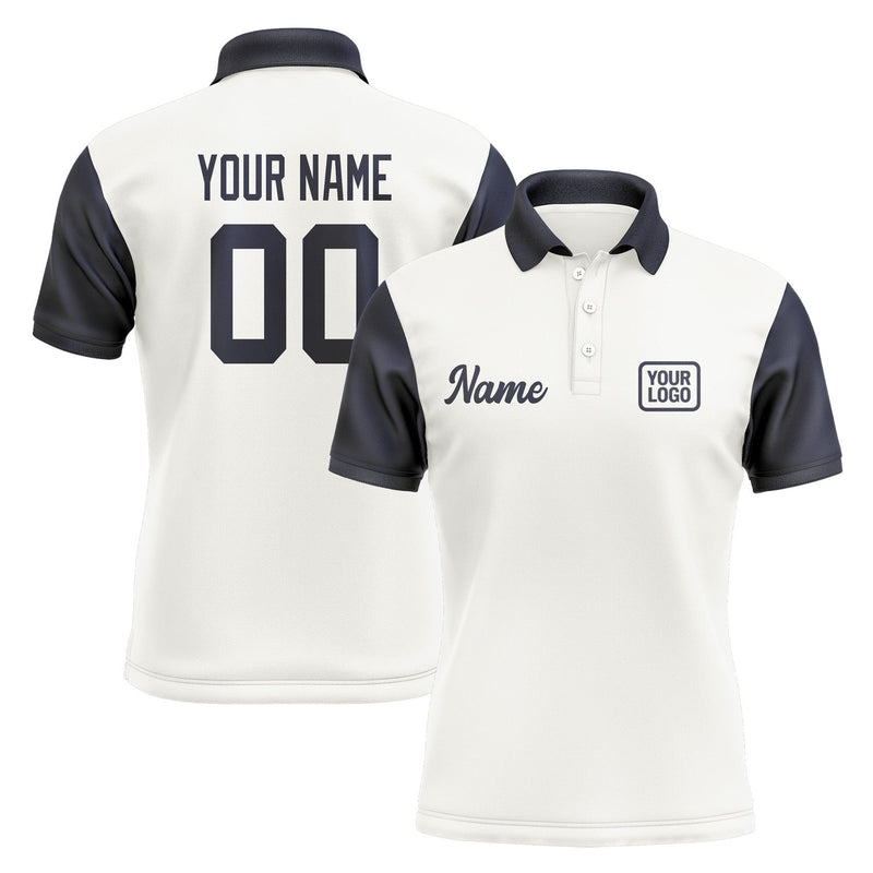 Custom White Navy Short-Sleeve Polo Shirt PO181111B111