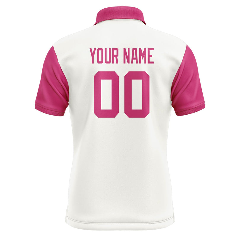 Custom White Pink Short-Sleeve Polo Shirt PO181313B113