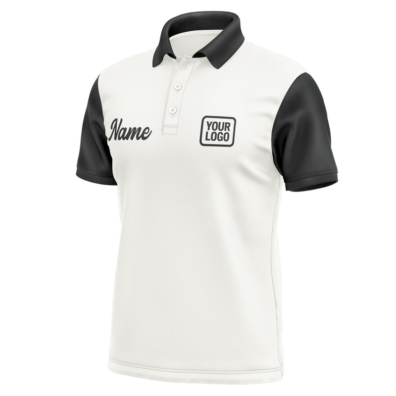 Custom White Black Short-Sleeve Polo Shirt PO181717B117