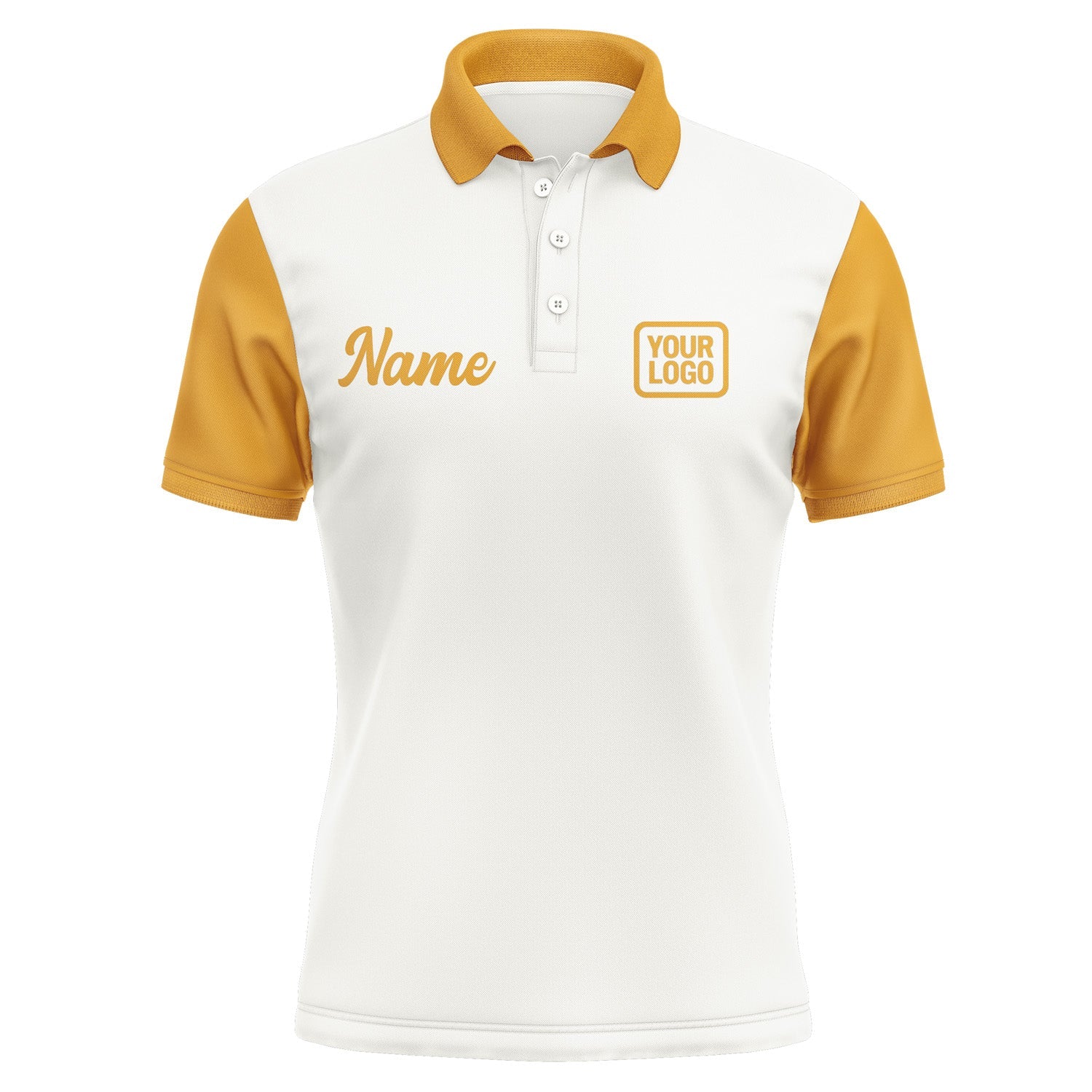 Custom White Yellow Short-Sleeve Polo Shirt PO181919B119