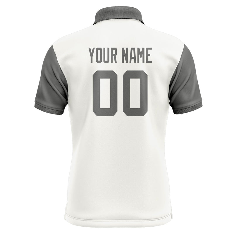 Custom White Dark Grey Short-Sleeve Polo Shirt PO182020B120