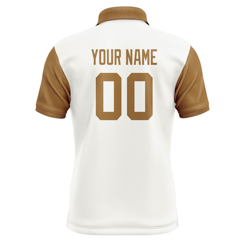 Custom White Khaki Short-Sleeve Polo Shirt PO182222B122